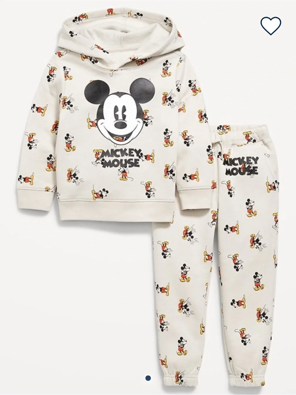 Disney x Old Navy 3t New Mickey Mouse Hoodie & Joggers Set